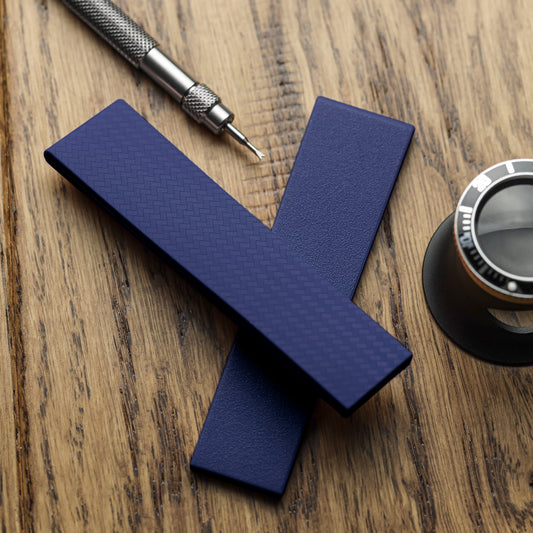 WatchGecko 400 Italian Rubber Strap 2 Additional Parts - Navy Blue