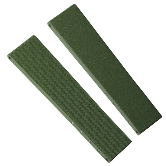WatchGecko 400 Italian Rubber Strap 2 Additional Parts - Military Green