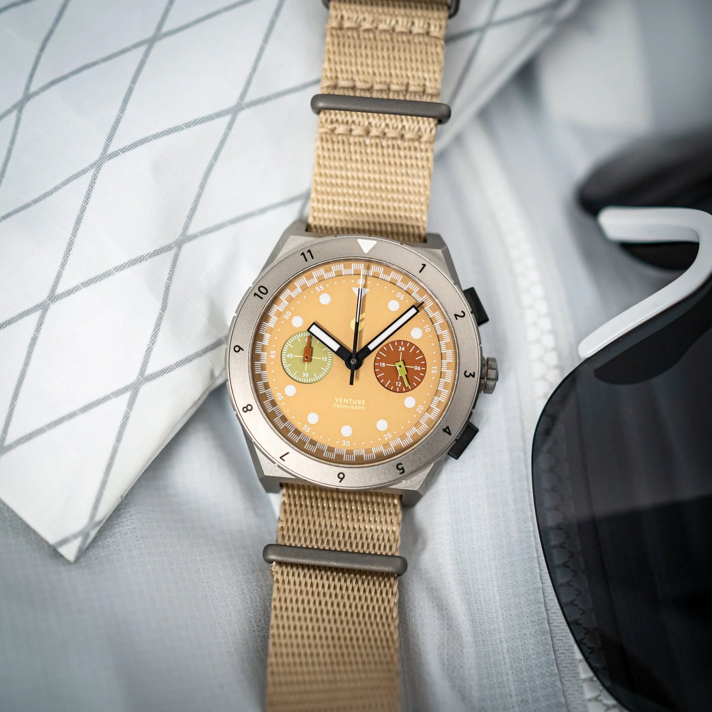 Boldr Venture Titanium Chronograph Watch Velo Khaki