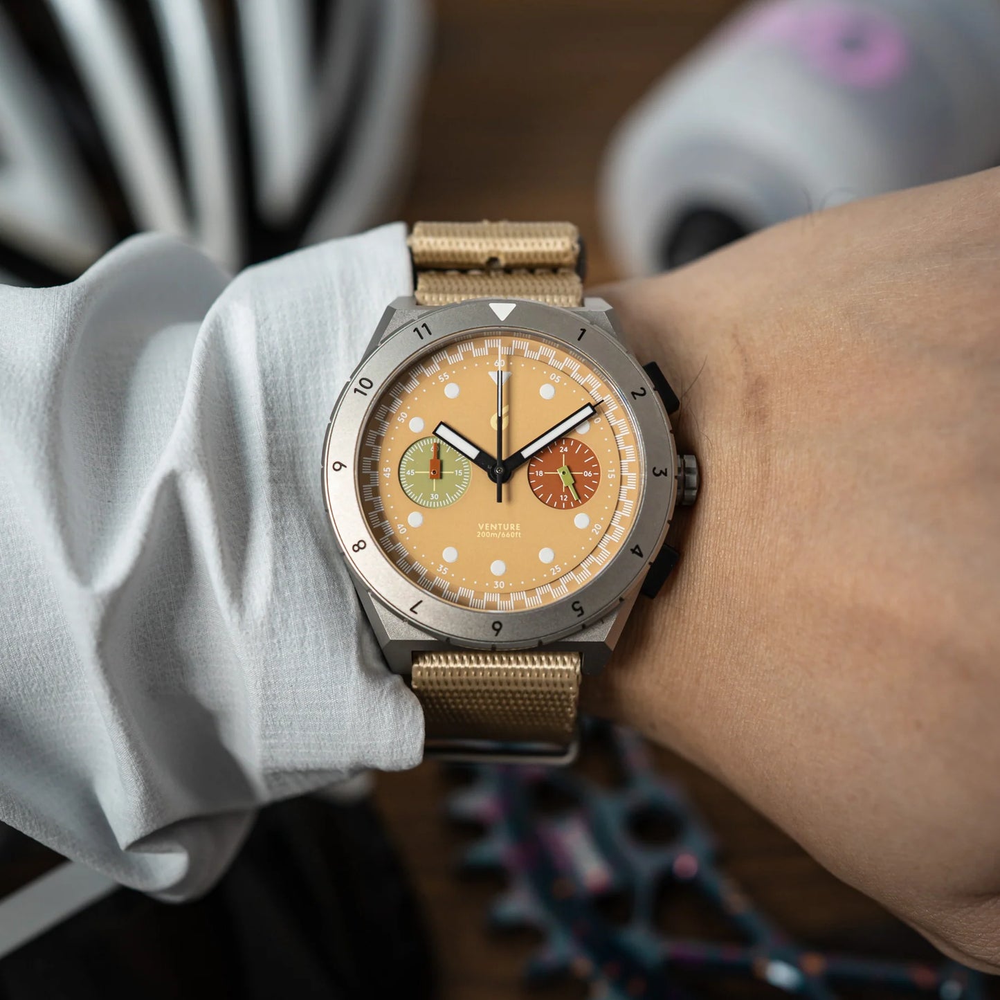 Boldr Venture Titanium Chronograph Watch Velo Khaki