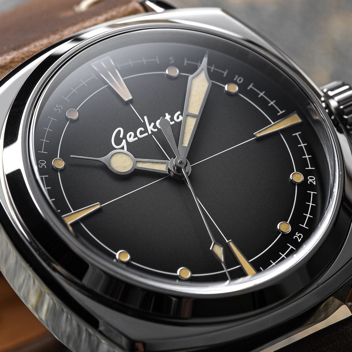 Geckota Pioneer Automatic Watch Brushed Black Dial