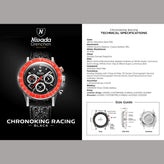 Nivada Grenchen Chronoking Mecaquartz Racing Black - 38mm - Beads of Rice