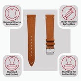 Finsbury Minerva Box Genuine Leather Watch Strap - Coral