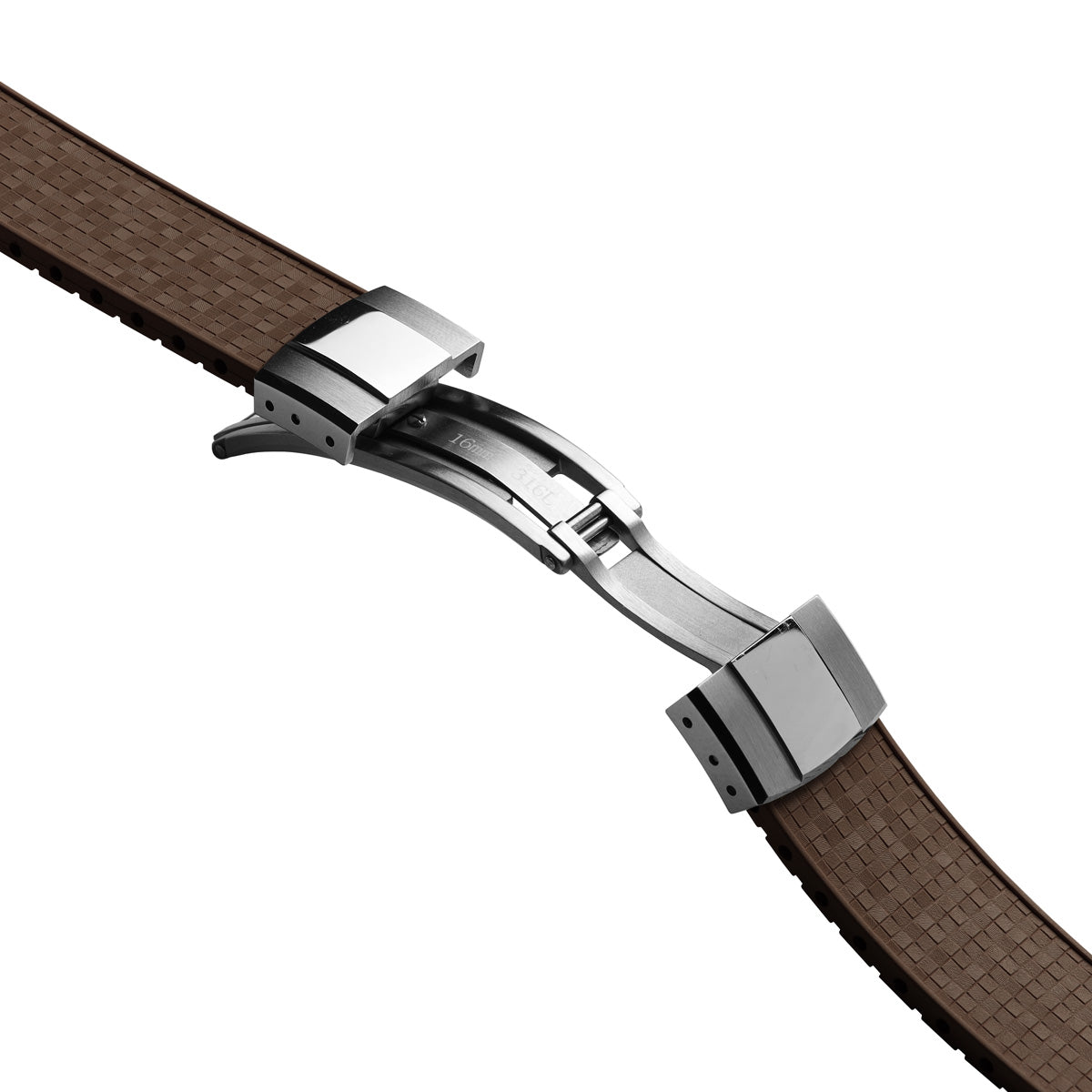 Mosaic CTS Rubber Watch Strap - Chocolate Brown