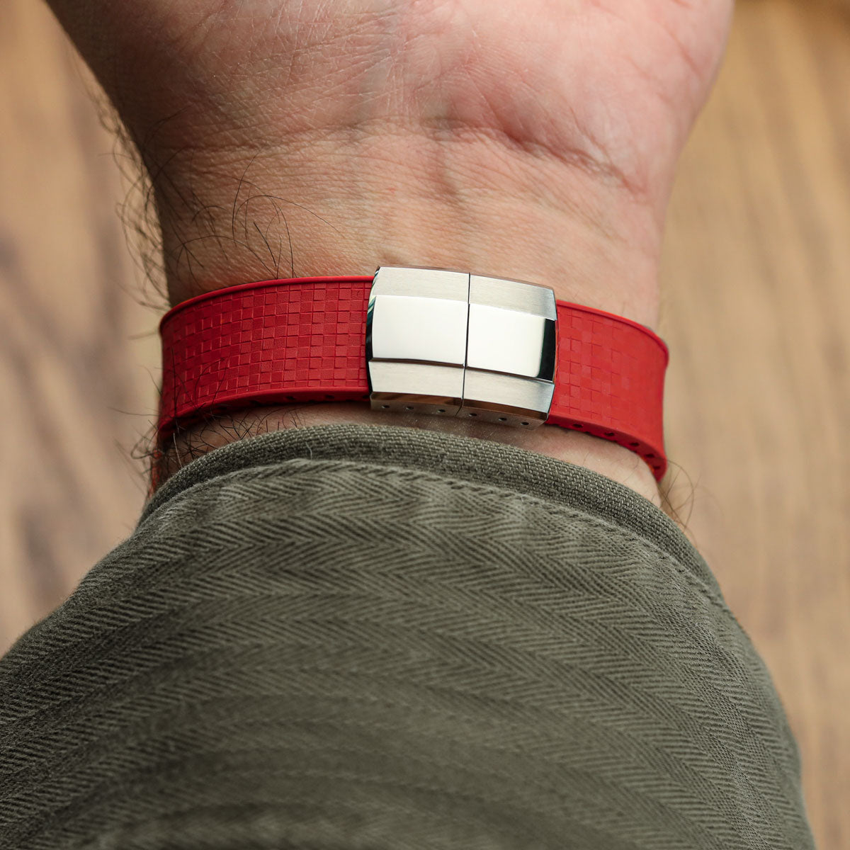 Mosaic CTS Rubber Watch Strap - Tomato Red