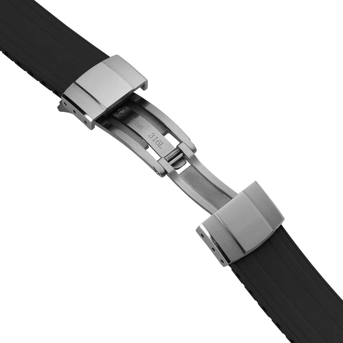 Radius CTS Rubber Watch Strap - Jet Black
