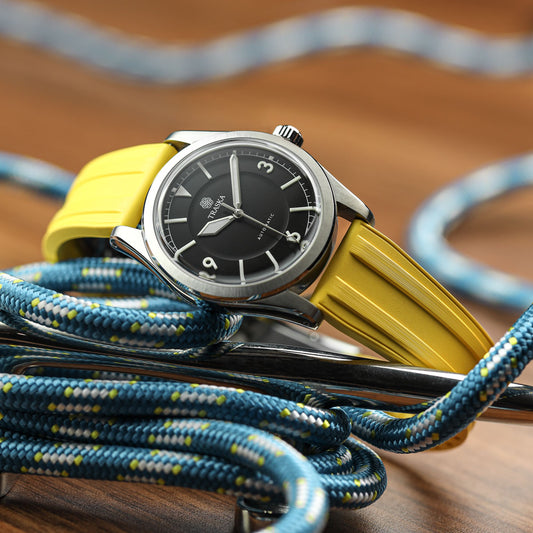 Radius CTS Rubber Watch Strap - Canary Yellow on Traska