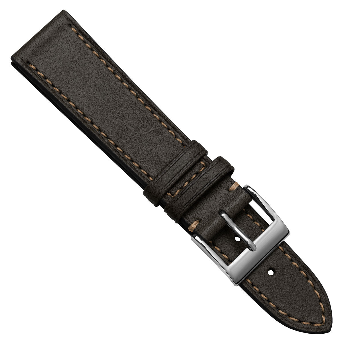 Leuven Cavallo Flat Handmade Horse Leather Watch Strap - Chocolate Brown