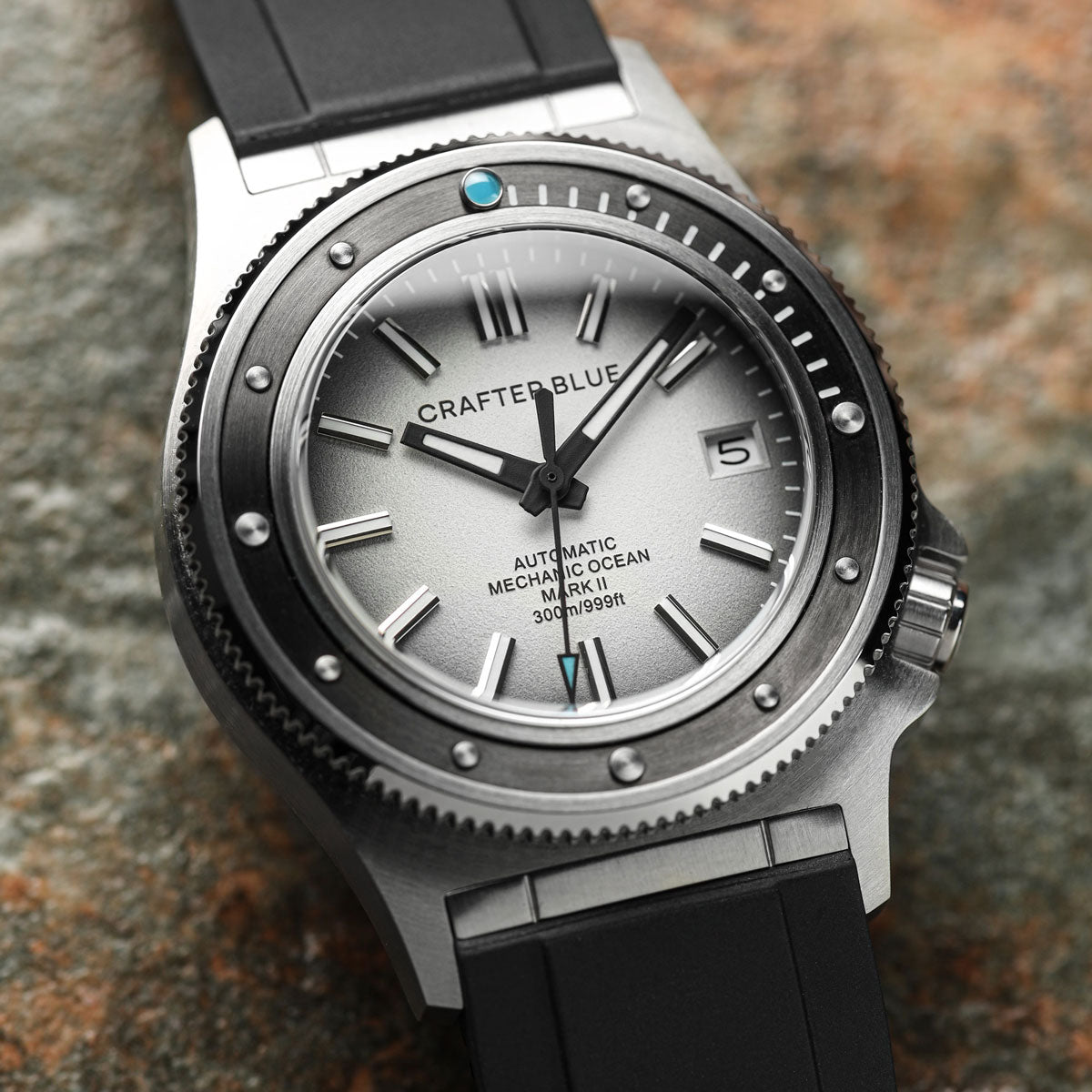 Crafter Blue Mechanic Ocean Mark II White Dial WatchGecko