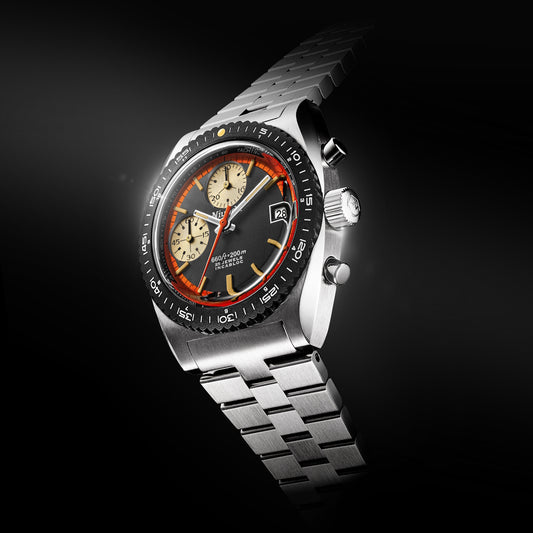 Nivada Grenchen Autochron Orange - ETA Valjoux 7750 Automatic - Bracelet
