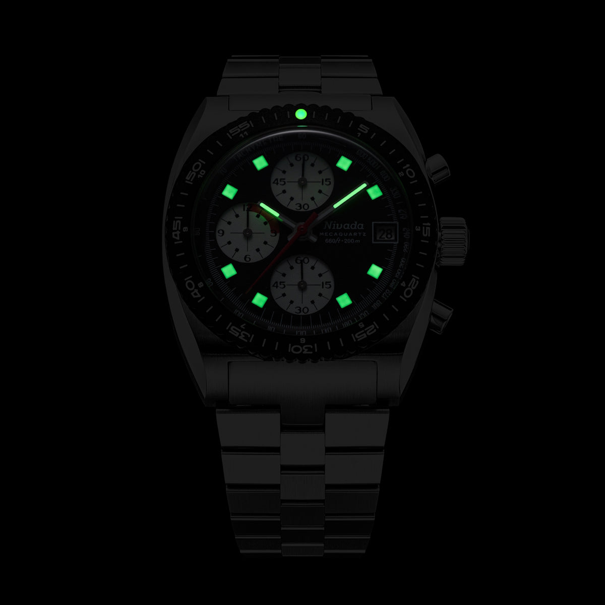 Nivada Grenchen Autochron Reverse Panda - Bracelet