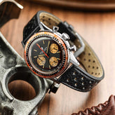 Nivada Grenchen Chronoking Racing II Black Amber - Black Racing Strap
