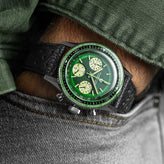 Nivada Grenchen Chronoking Racing II Green - Black Racing Strap