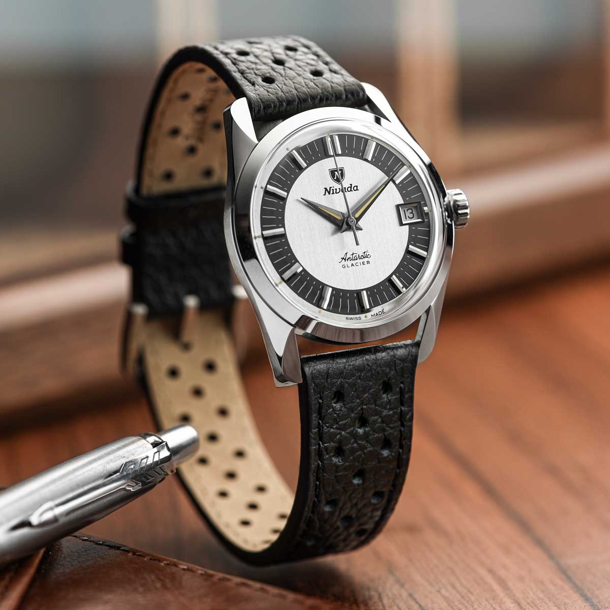 Nivada Grenchen Antarctic Glacier - 38mm - Beads of Rice | WatchGecko