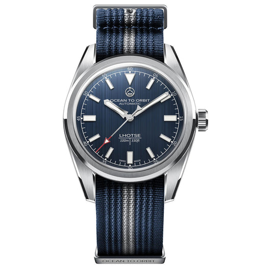 Ocean To Orbit LHOTSE Blue Steel (Red Tip) 38.5mm Nylon Strap