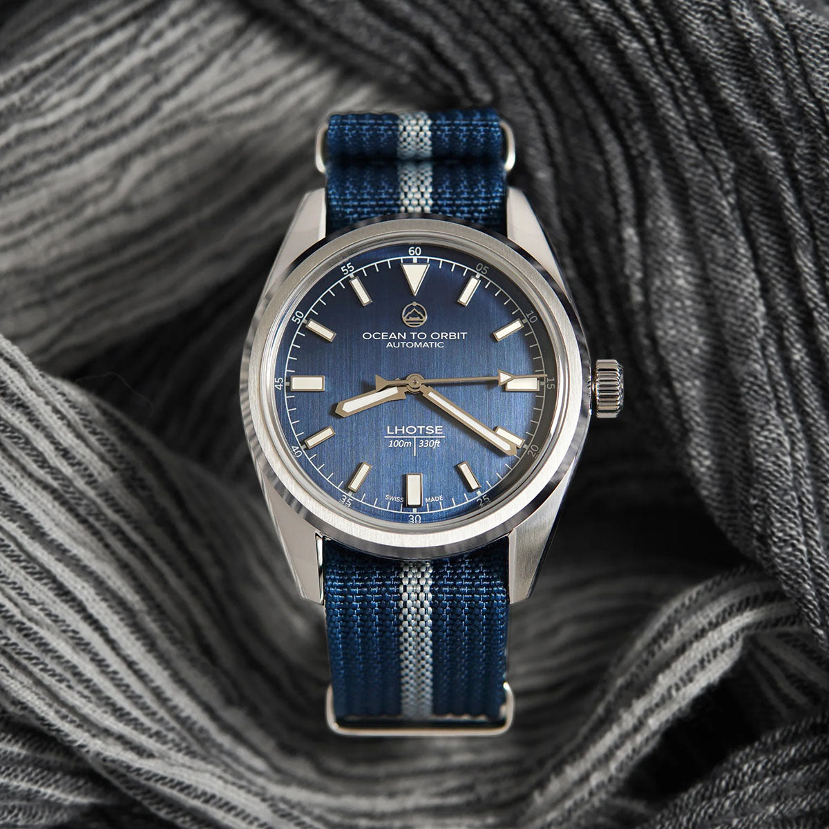 Ocean To Orbit LHOTSE Blue Steel 38.5mm Nylon Strap
