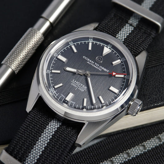 Ocean To Orbit LHOTSE Classic Steel 38.5mm Nylon Strap