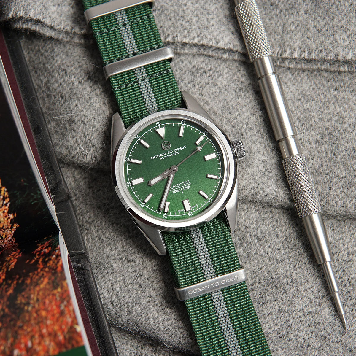 Ocean To Orbit LHOTSE Green Steel 38.5mm Bracelet
