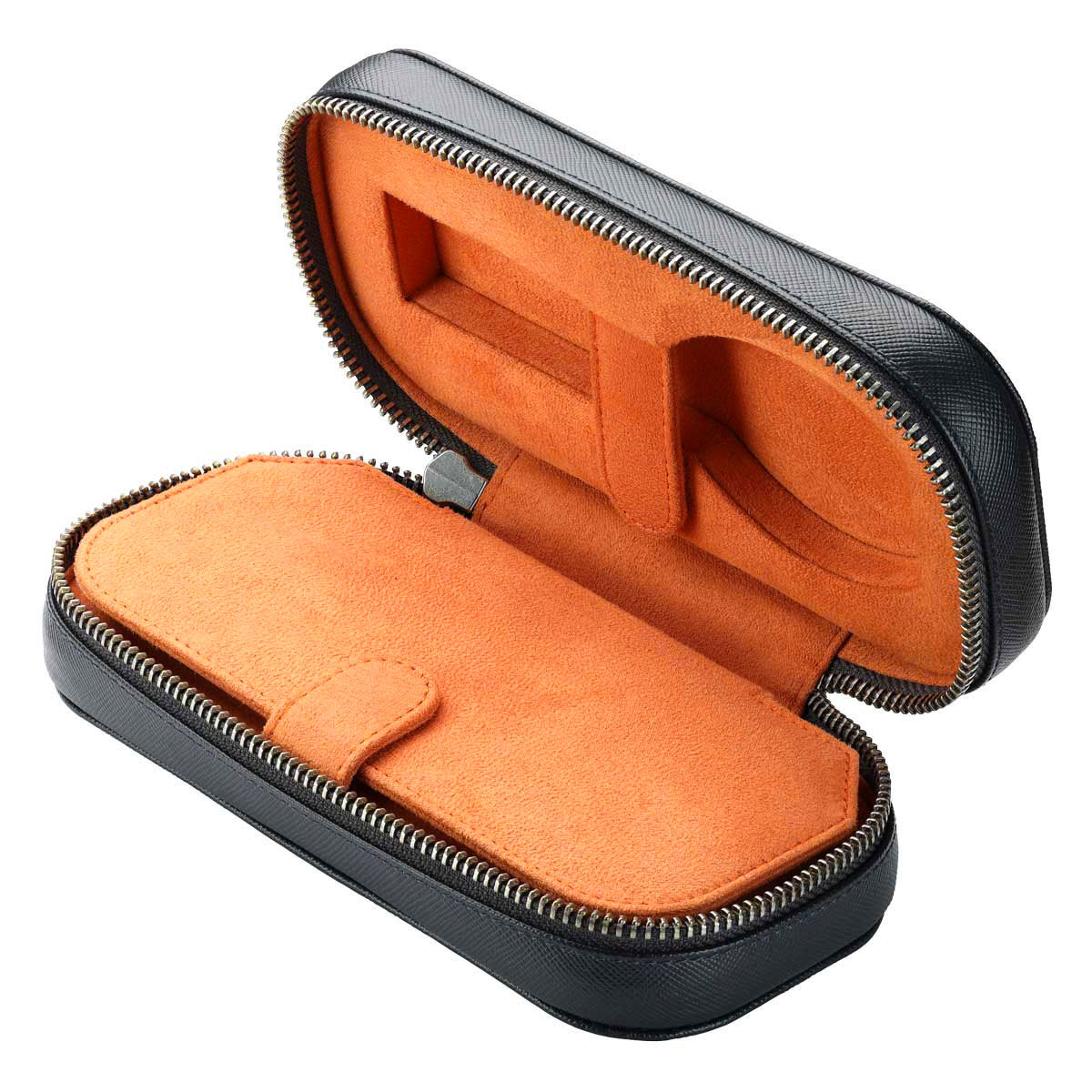 WatchGecko Dual Travel Watch Case - Navy Blue / Orange