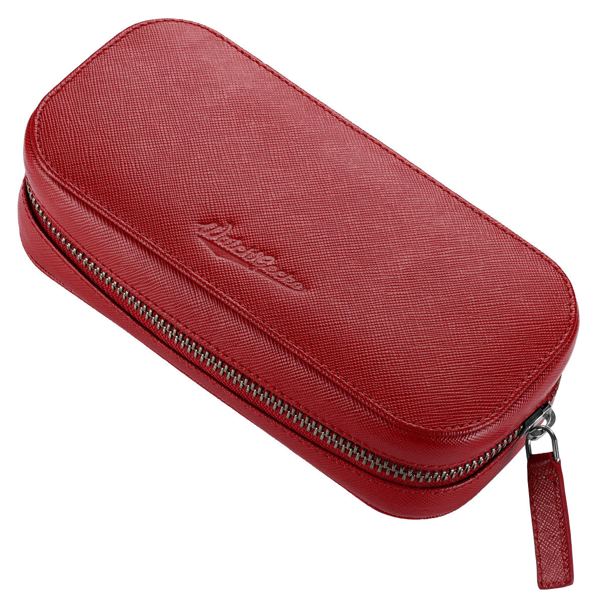 WatchGecko Dual Travel Watch Case - Red / Beige
