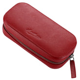 WatchGecko Dual Travel Watch Case - Red / Beige