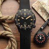 Sinn U1 S E Black Divers Watch - Black Dial - Silicone Strap