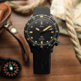 Sinn U1 S E Black Divers Watch - Black Dial - Silicone Strap