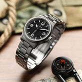 Sinn 556 A Automatic Sports Watch - Arabic Numerals Black Dial - Solid Bracelet