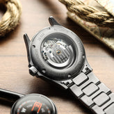Sinn 556 A Automatic Sports Watch - Arabic Numerals Black Dial - Solid Bracelet