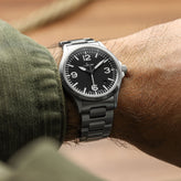 Sinn 556 A Automatic Sports Watch - Arabic Numerals Black Dial - Solid Bracelet