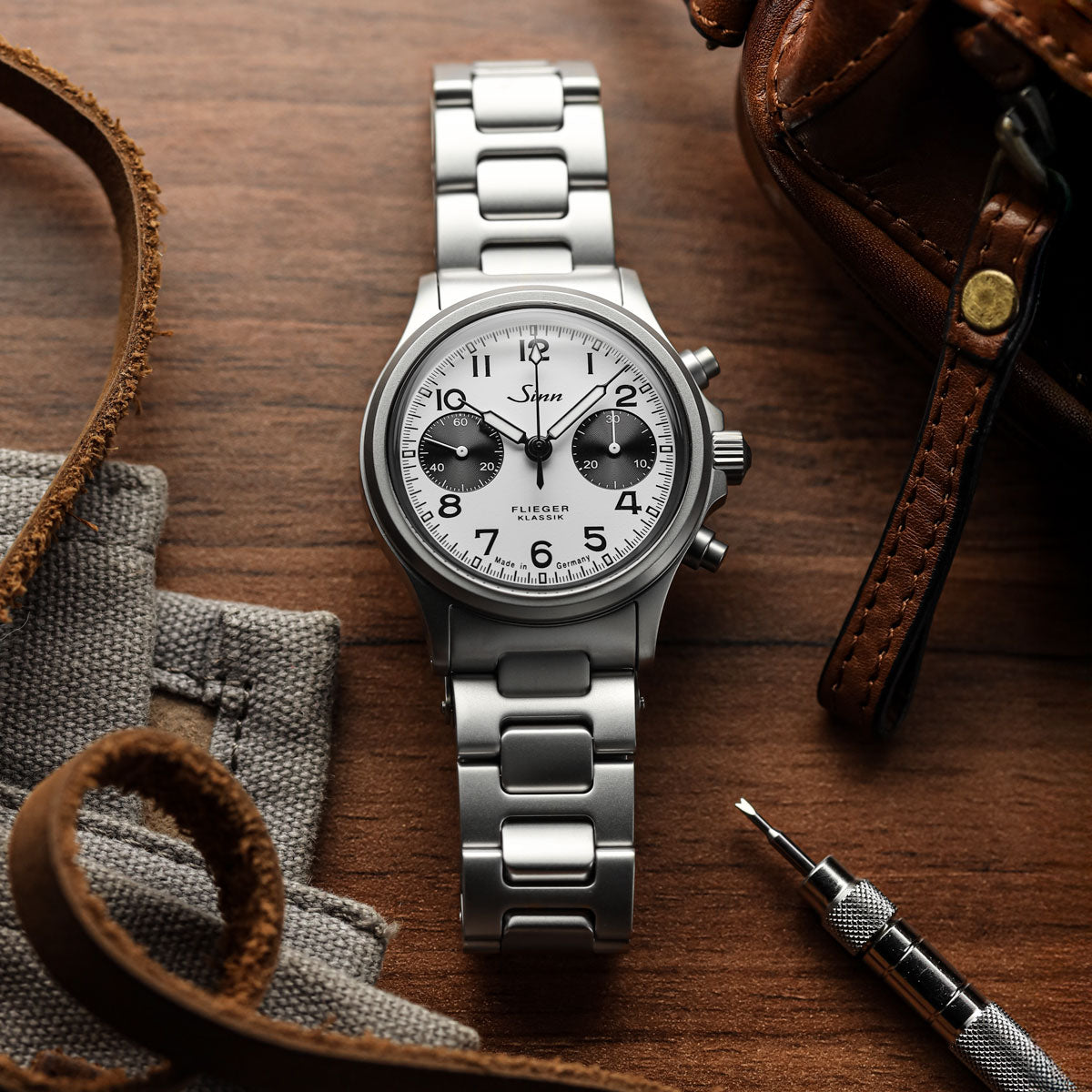 Sinn 356 PILOT Classic White - Solid Bracelet