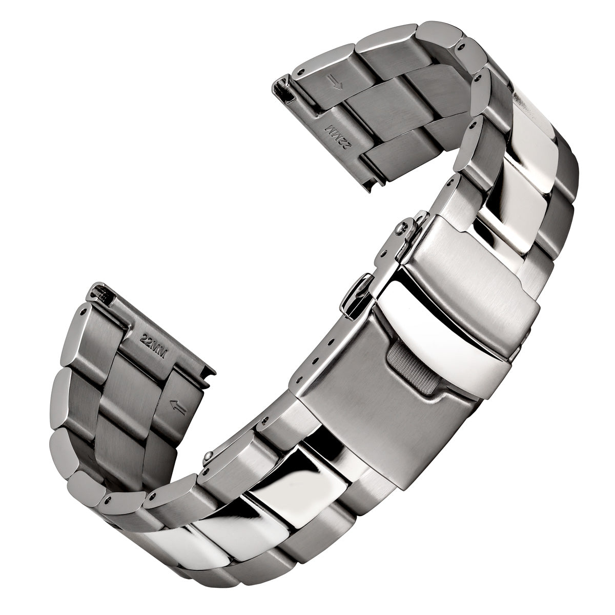 Old Stock Classic Berwick Stainless Steel Watch Strap - Brushed and Polished