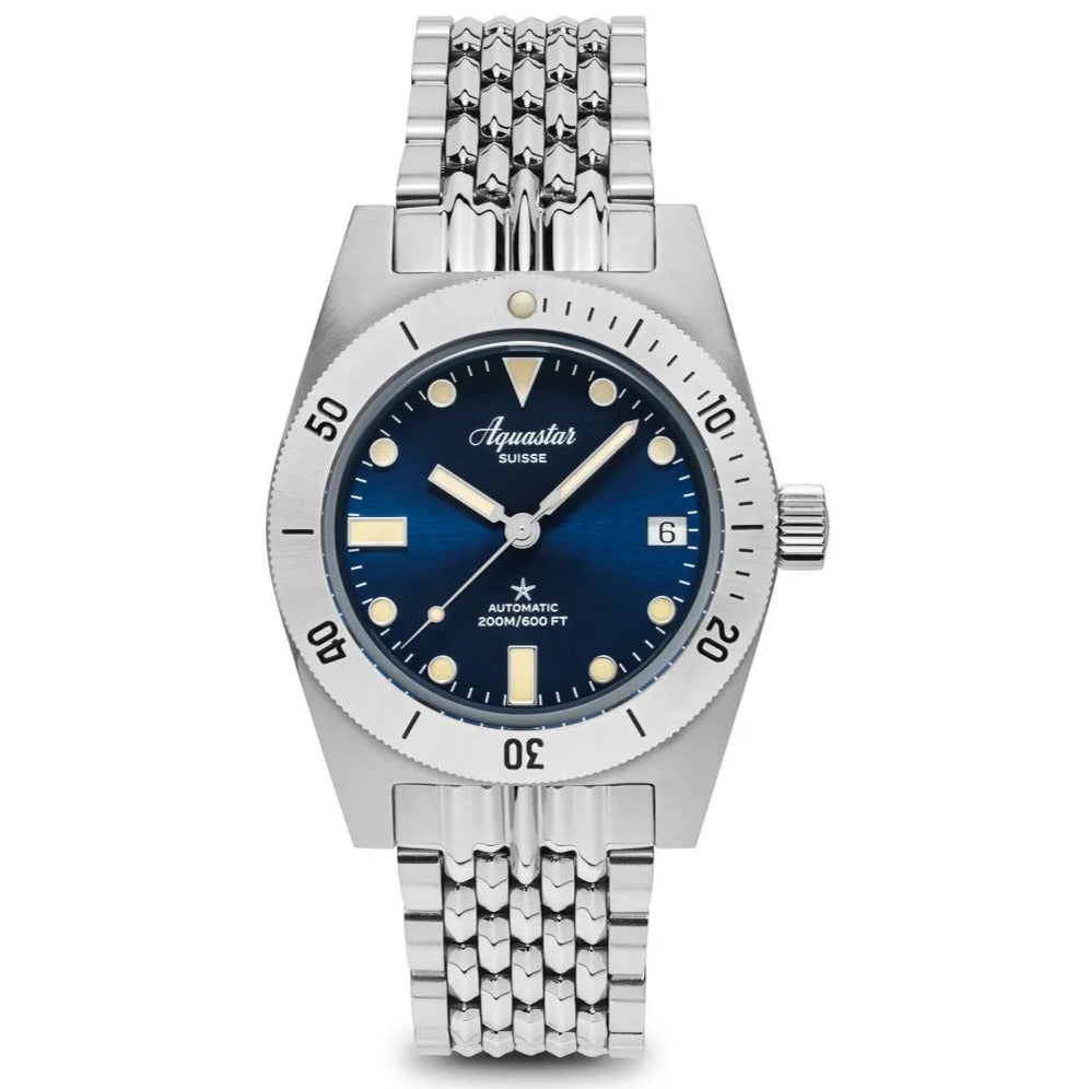 PRE-ORDER - Aquastar Model 60 Blue Dial BoR Bracelet