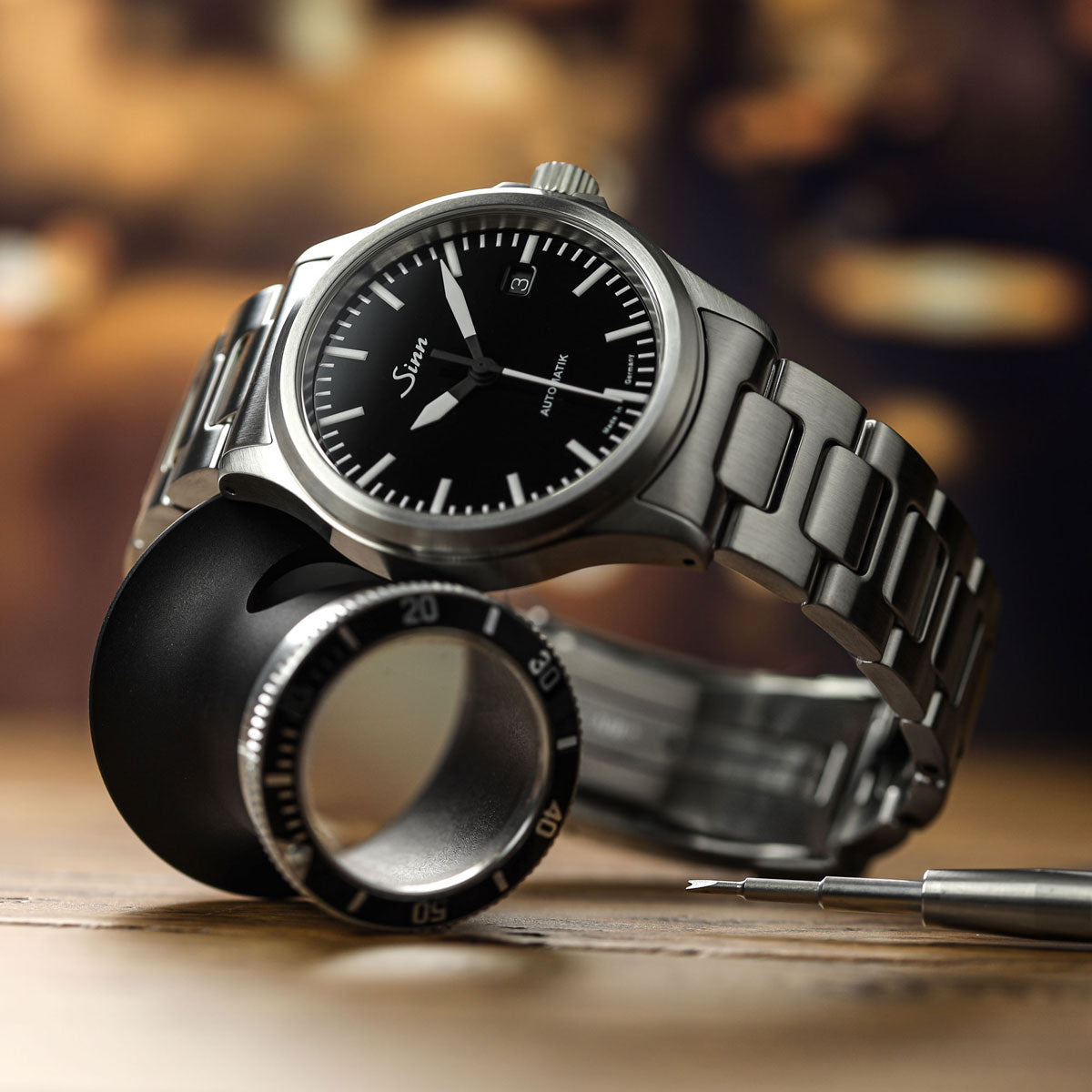 Sinn 556 I Automatic Sports Watch - Black Dial - Solid Bracelet