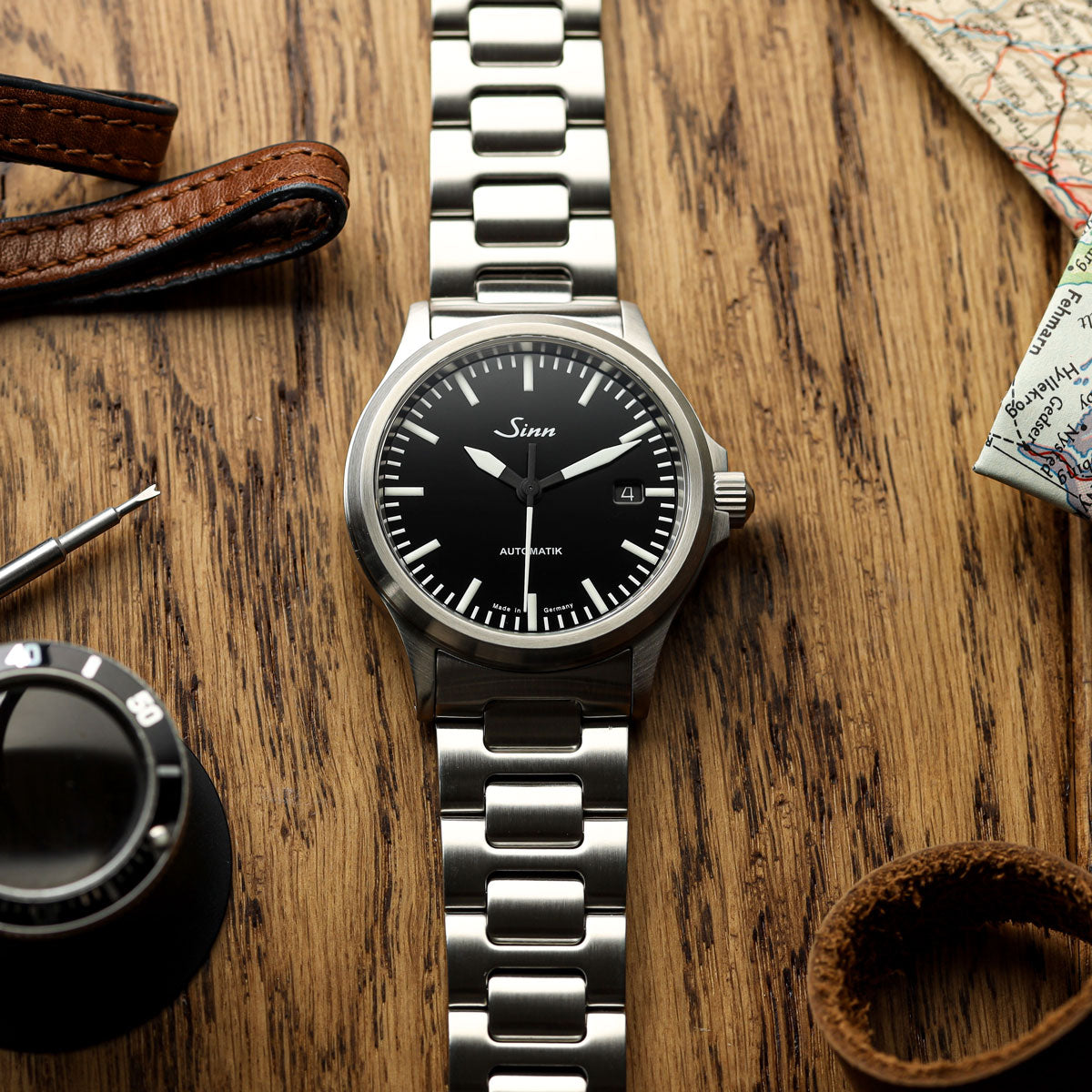 Sinn 556 I Automatic Sports Watch - Black Dial - Solid Bracelet