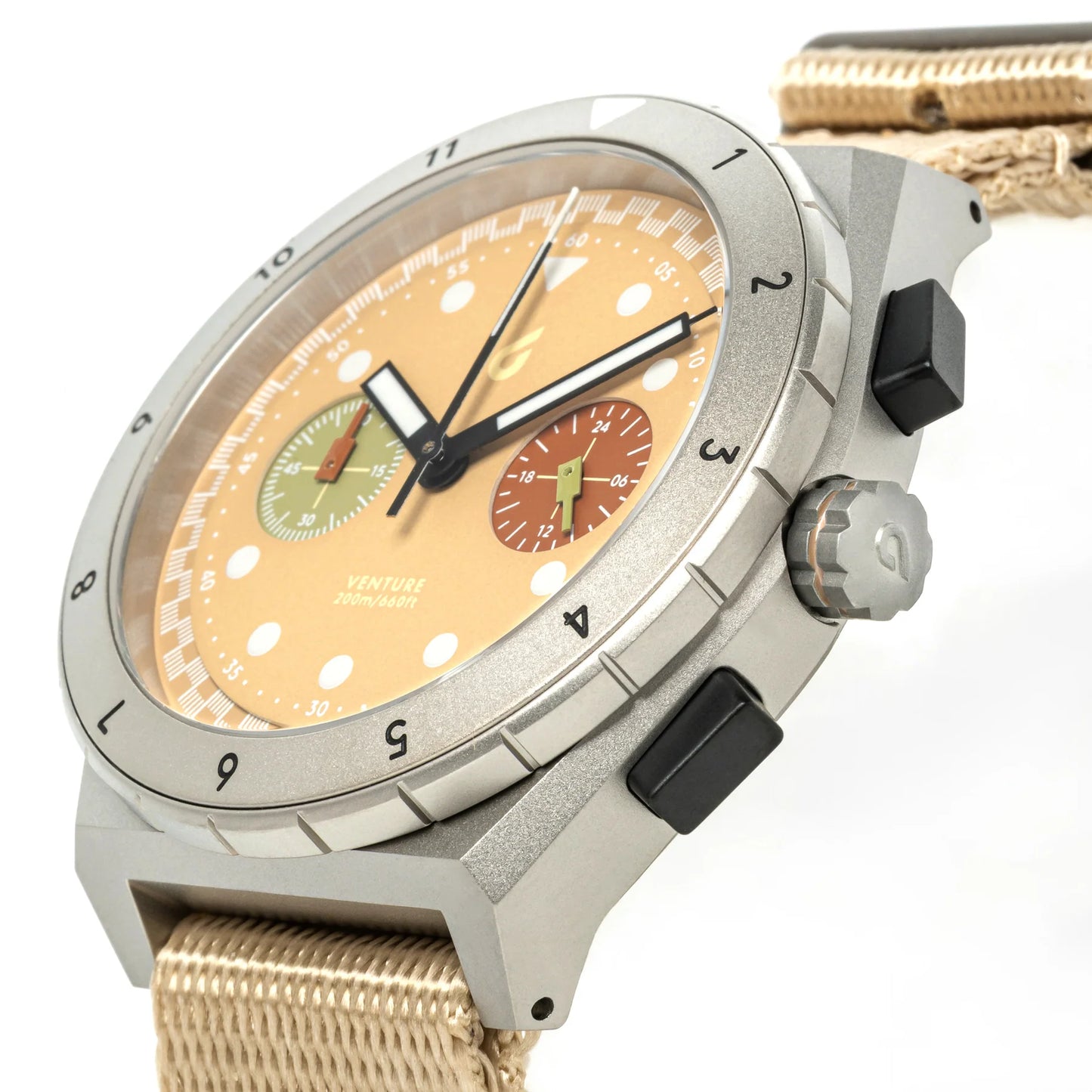 Boldr Venture Titanium Chronograph Watch Velo Khaki