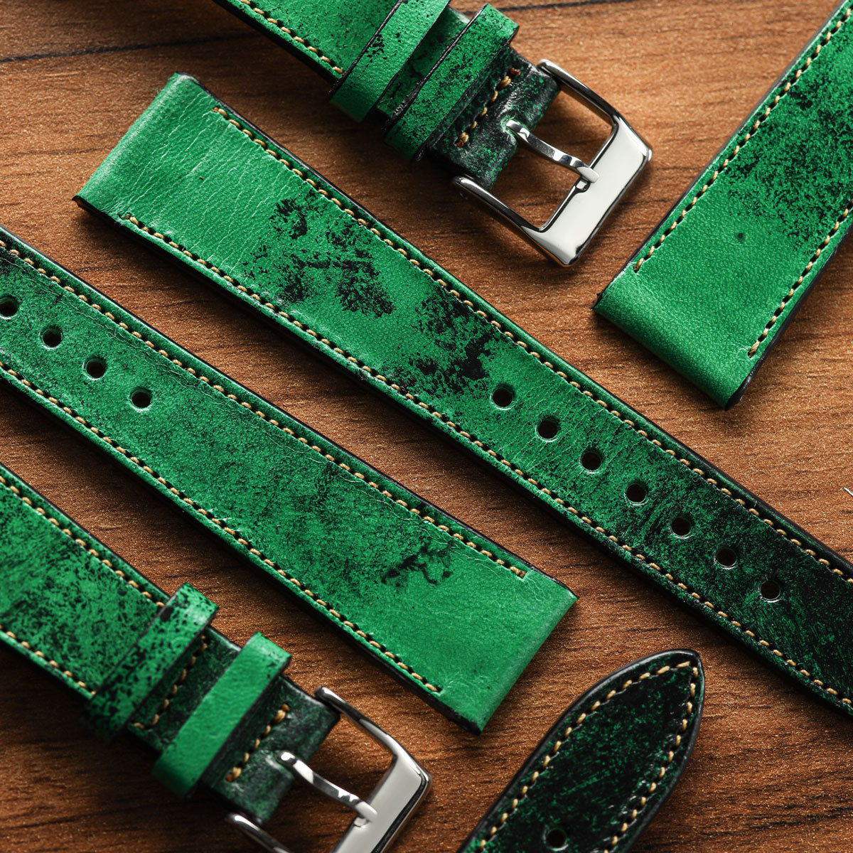 Radstock Vintage Genuine Leather Watch Strap - Vintage Green