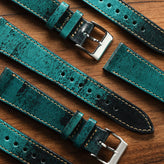 Radstock Vintage Genuine Leather Watch Strap - Vintage Turquoise