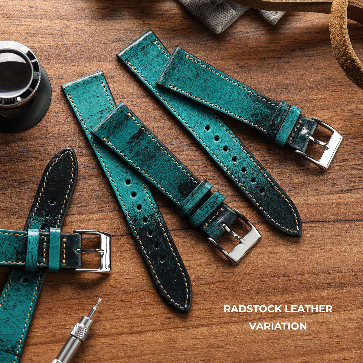 Radstock Vintage Genuine Leather Watch Strap - Vintage Turquoise