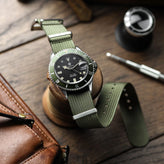 NTH Näcken Dive Watch - Reef Green - Ridge Nylon - WatchGecko Exclusive