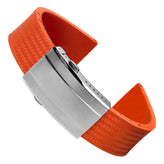 400 CTS Italian Rubber Divers Reversible Watch Strap - Orange - Brushed/Polished