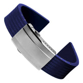 400 CTS Italian Rubber Divers Reversible Watch Strap - Royal Blue - Brushed / Polished