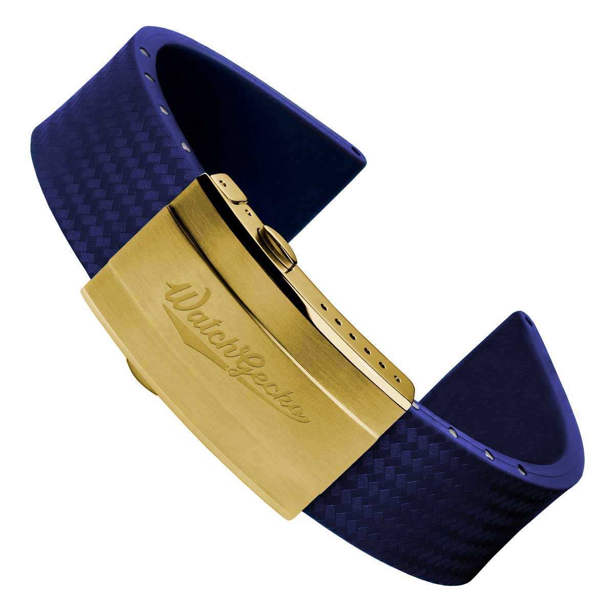 400 CTS Italian Rubber Divers Reversible Watch Strap - Royal Blue - Brushed / Polished