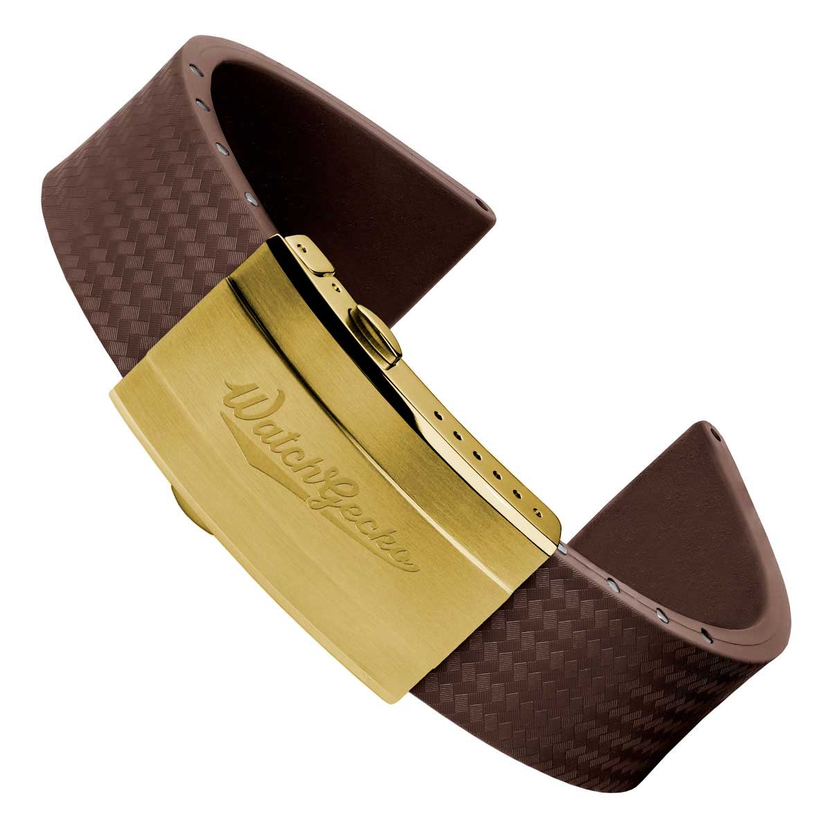 400 CTS Italian Rubber Divers Reversible Watch Strap - Brown - Brushed / Polished Buckle