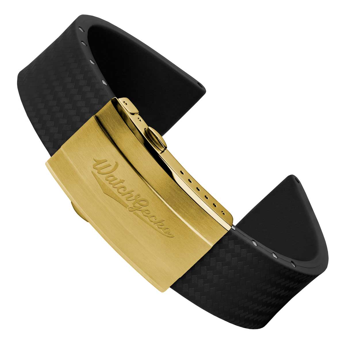 400 CTS Italian Rubber Divers Reversible Watch Strap - Black - Brushed / Polished