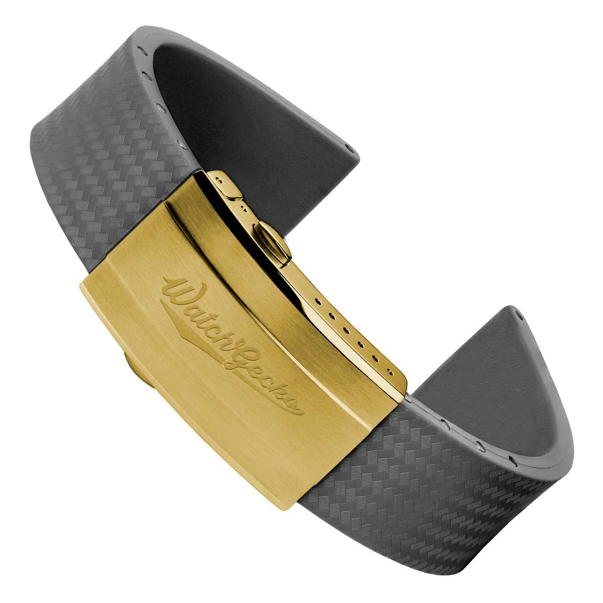 400 CTS Italian Rubber Divers Reversible Watch Strap - Cloud Grey - Brushed / Polished