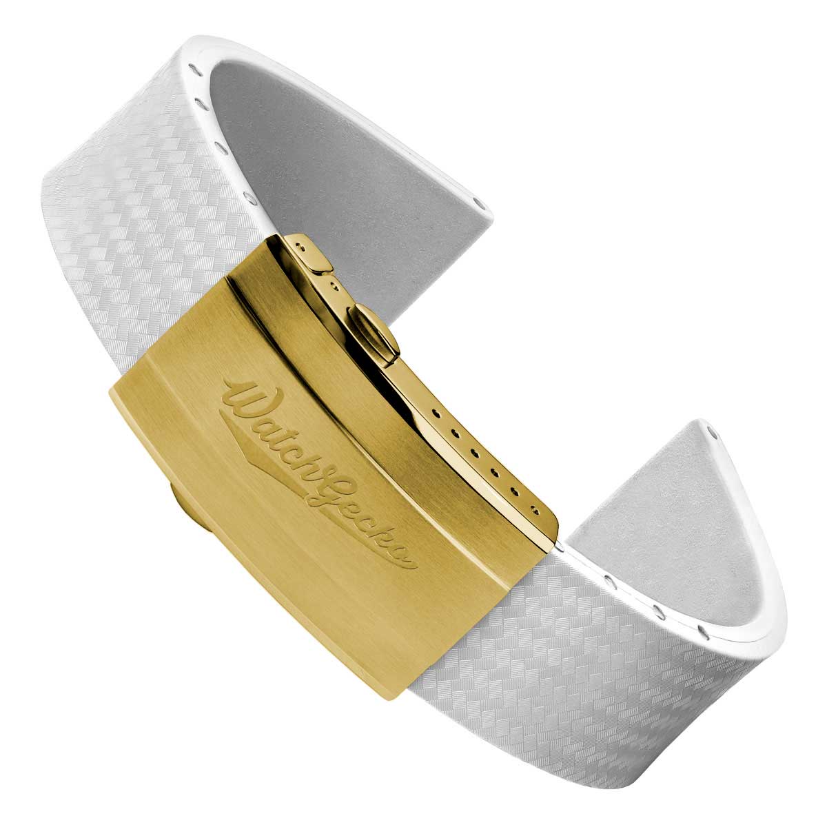 400 CTS Italian Rubber Divers Reversible Watch Strap - White  - Brushed / Polished