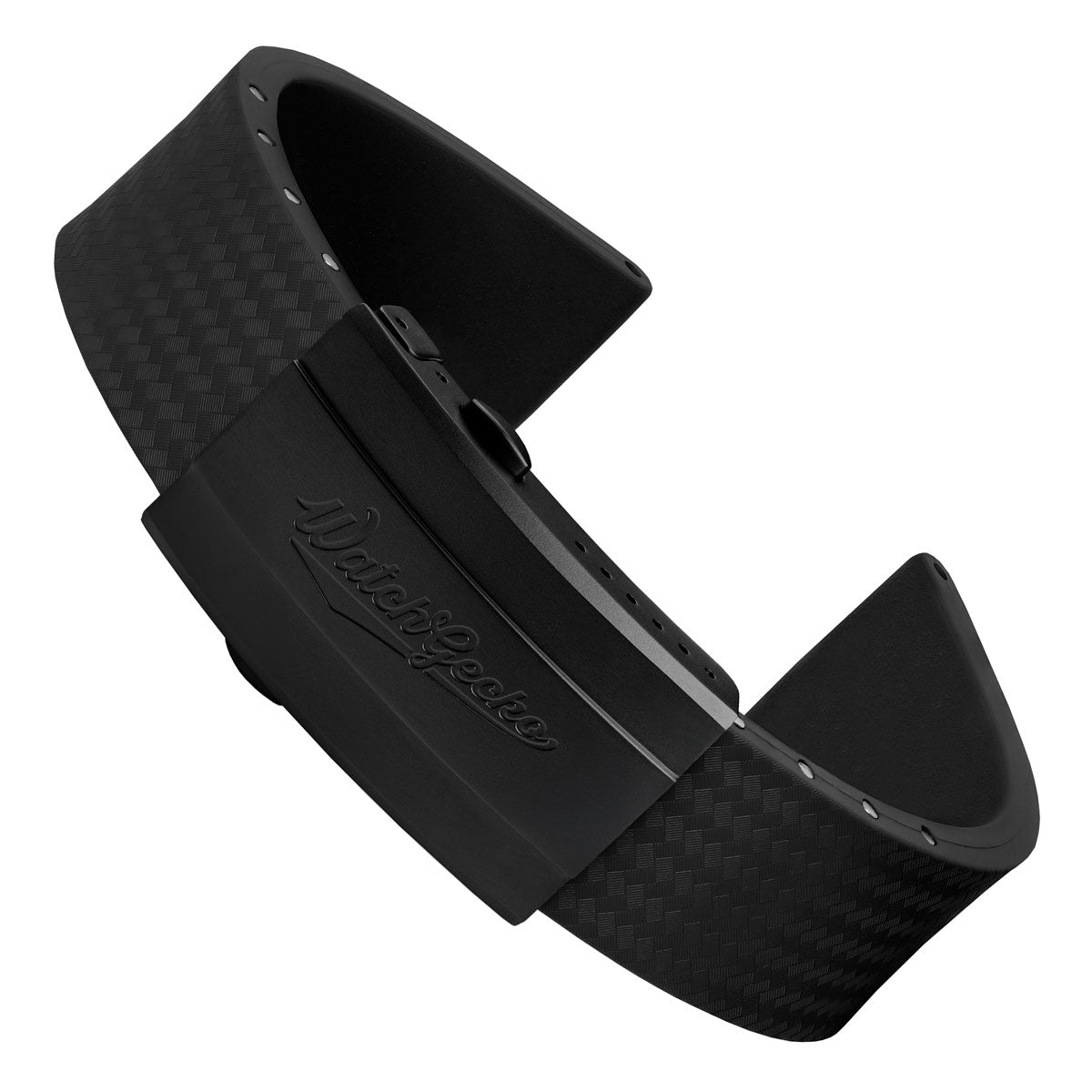 400 CTS Italian Rubber Divers Reversible Watch Strap - Black - Brushed / Polished