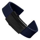 400 CTS Italian Rubber Divers Reversible Watch Strap - Dark Blue - Brushed / Polished