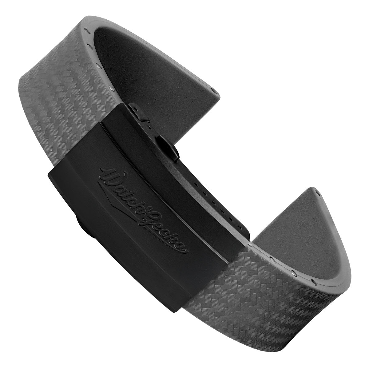 WatchGecko 400 Italian Rubber Divers Reversible Watch Strap - Cloud Grey - IP Black